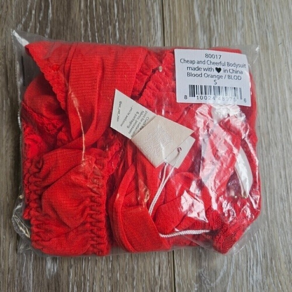 Free People We Are HAH Cheap And Cheerful Bodysuit Red Women's Small Revolve - Picture 13 of 13
